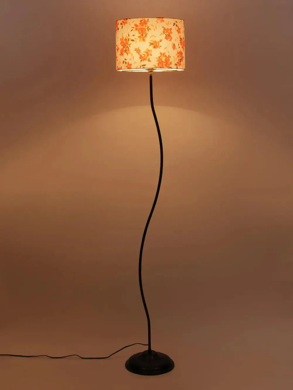 Drum Curvy Floor Lamp with Drum Shade