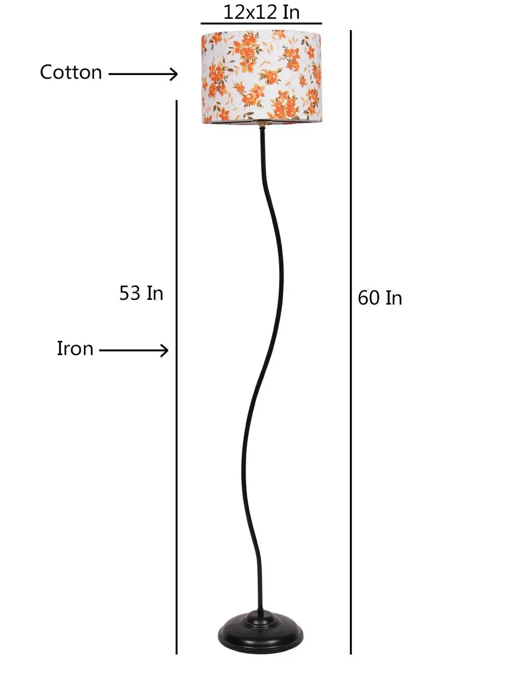 Drum Curvy Floor Lamp with Drum Shade