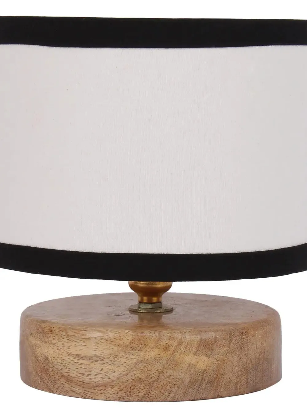 Drum Designer Multicolor Cotton Shade Table Lamp with Wood Base