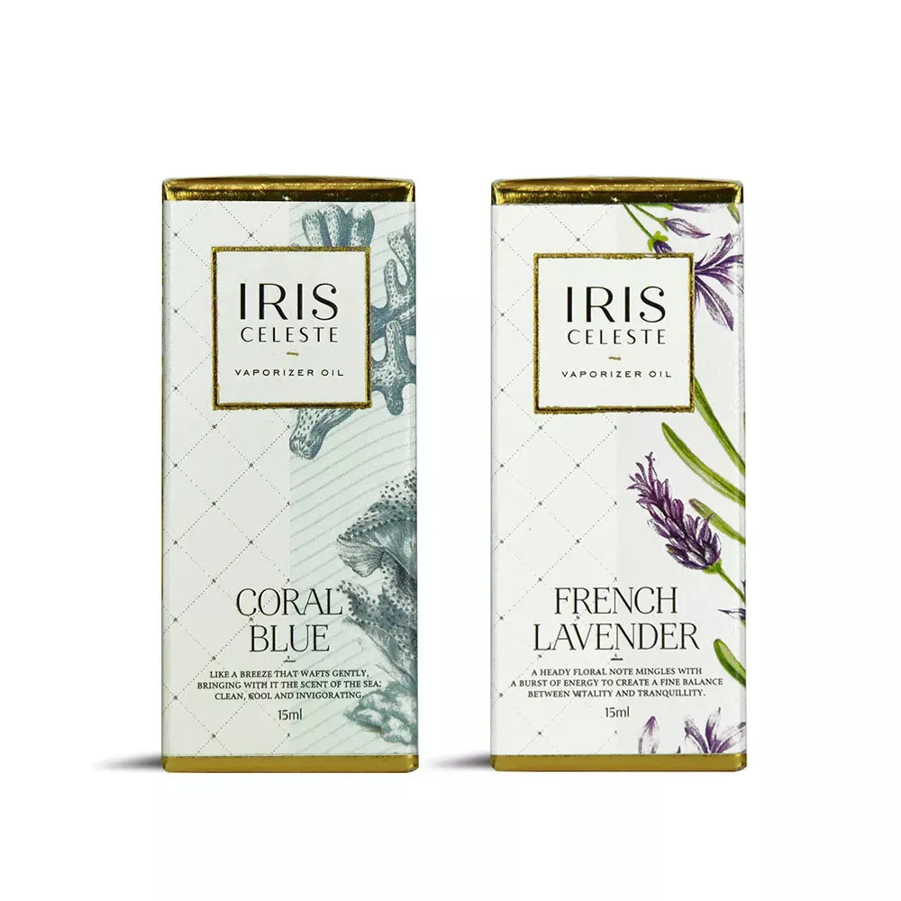 Dual Combo Of Vaporizer Oil 15 ml, Coral Blue & French Lavender