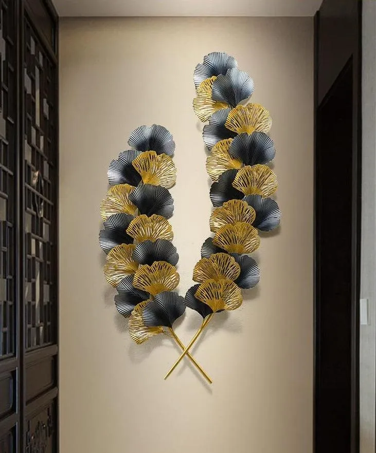 Dual Petals Stick Metal Wall Art