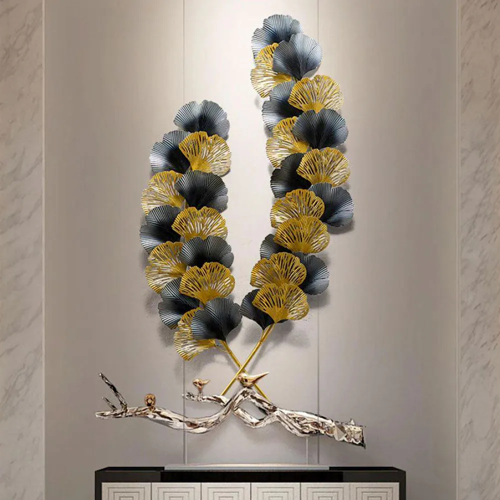 Dual Petals Stick Metal Wall Art