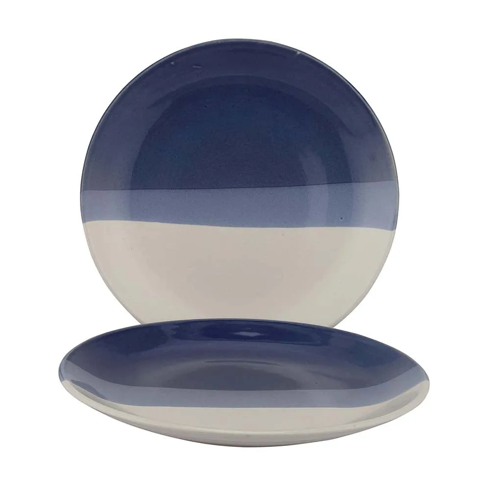 Dual Toned Designer Ceramic Dinner Plates Set Of 2