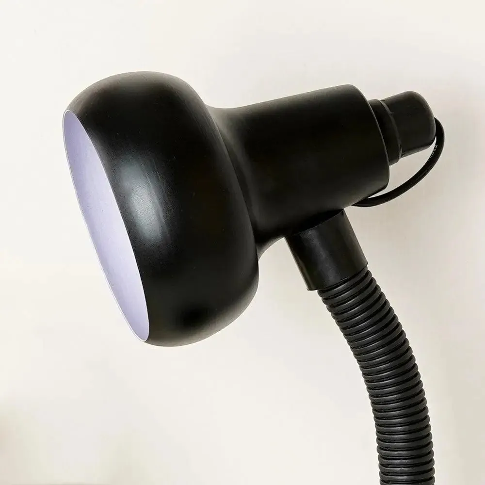 Durable Adjustable Neck Black Mini Study Lamp with Sturdy Round Base