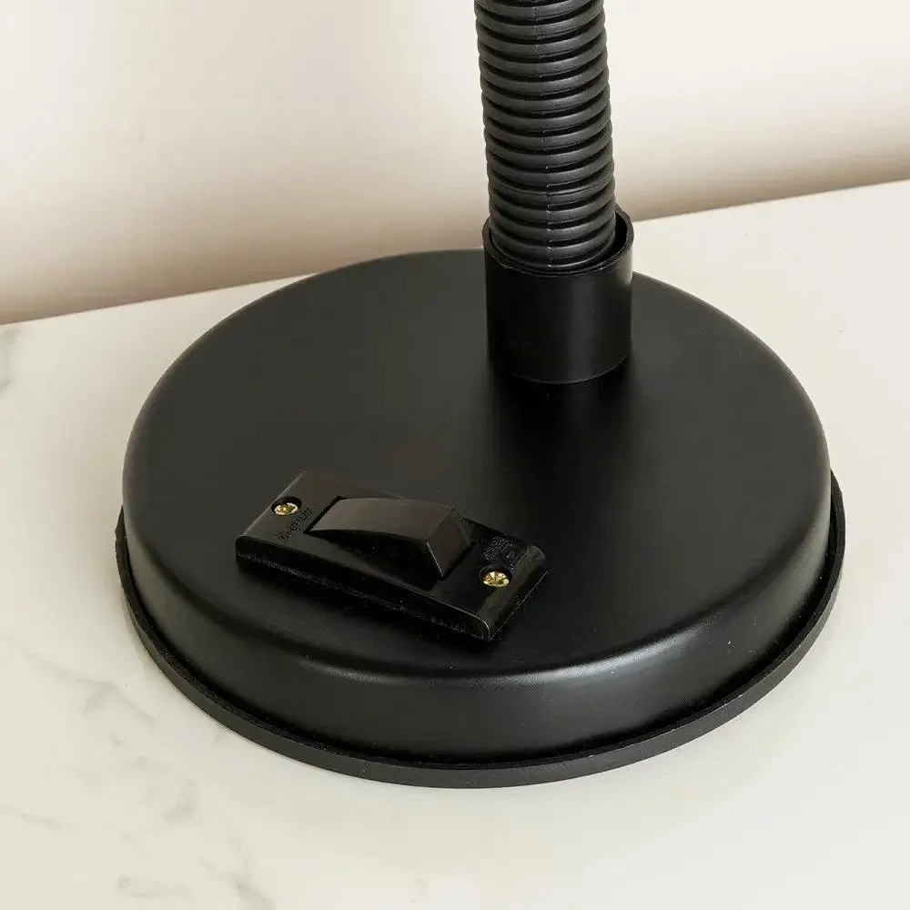 Durable Adjustable Neck Black Mini Study Lamp with Sturdy Round Base