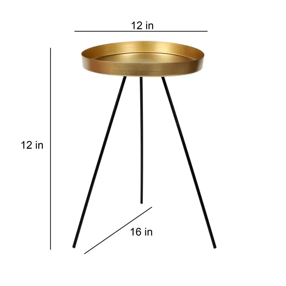 Durable Gold & Black Detachable Table Corner Table for Living Room