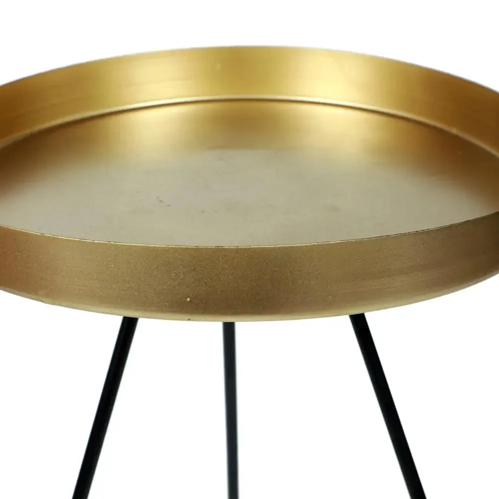 Durable Gold & Black Detachable Table Corner Table for Living Room