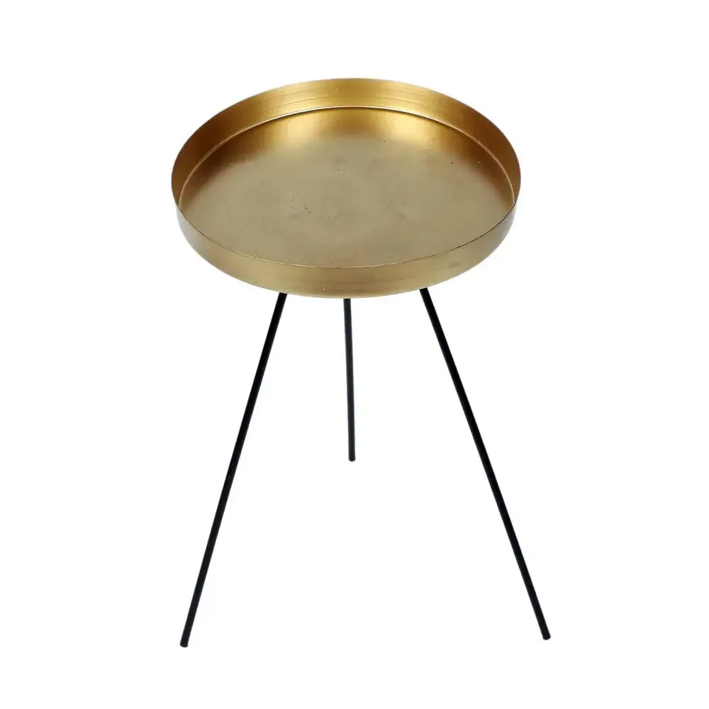 Durable Gold & Black Detachable Table Corner Table for Living Room