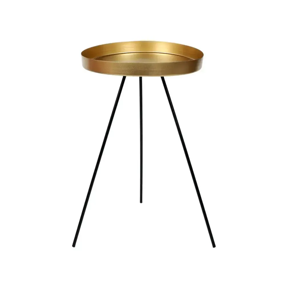Durable Gold & Black Detachable Table Corner Table for Living Room