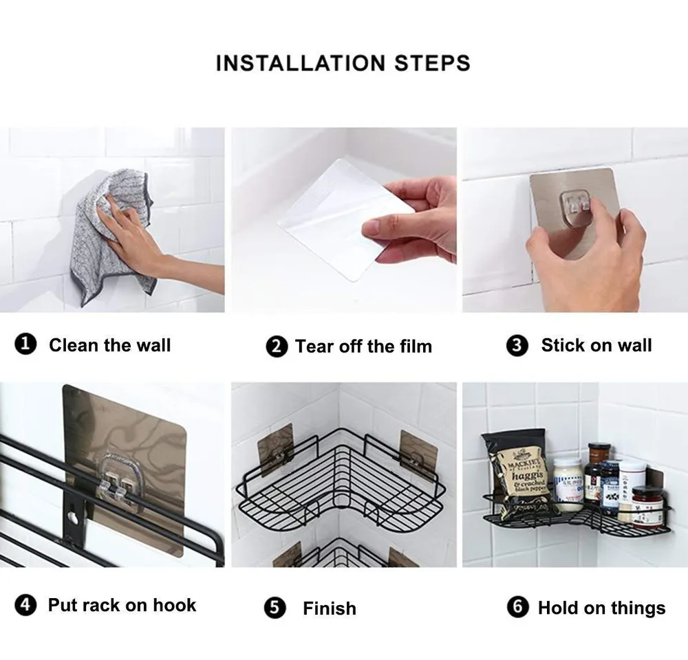 Durable Metal Bathroom Corner Wall Shelf