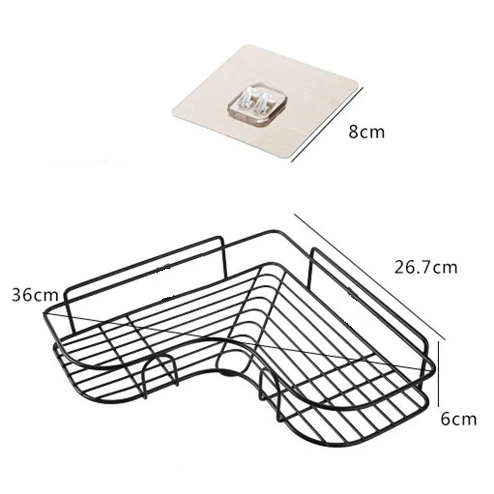 Durable Metal Bathroom Corner Wall Shelf