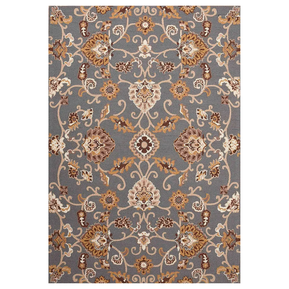 Dusty Grey Traditional Print Hand Tufted Wool Carpet for Living Room 4X6
