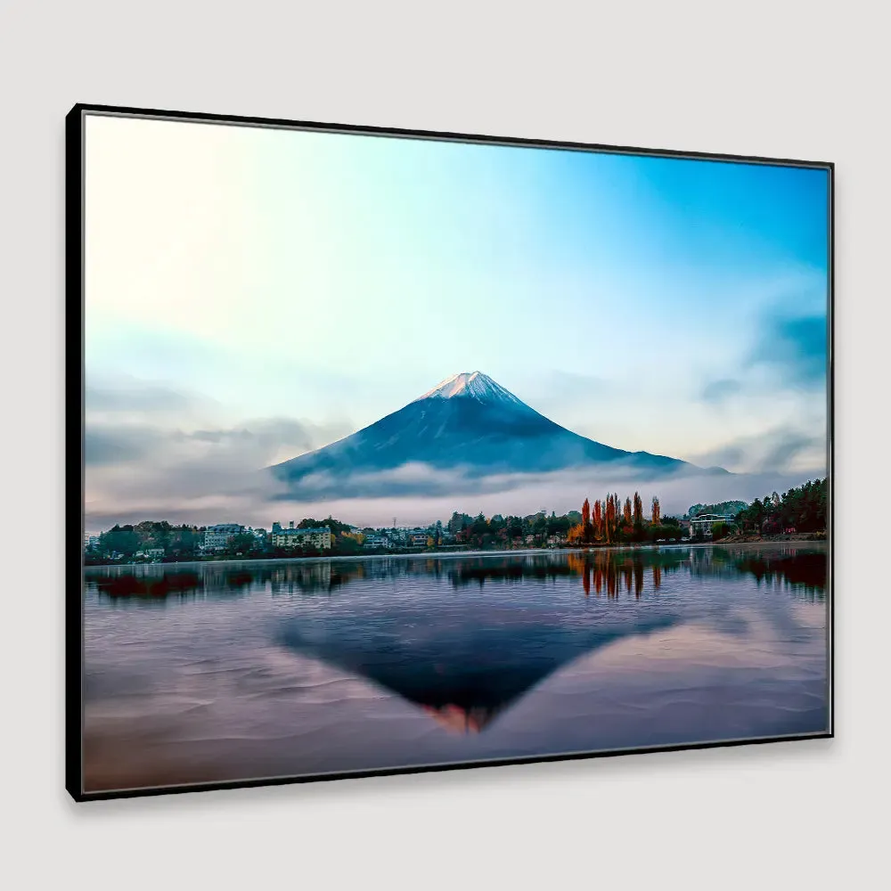 Early Morning Witness Mt. Fuji  Framed Wall Art With Frame