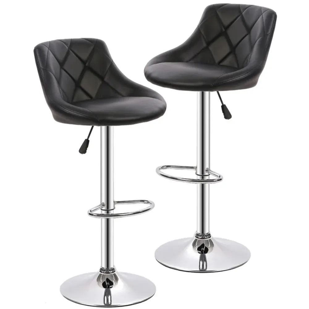 Easy Back Rest Coral Black Comfy Leatherette Bar Stool / Long Chair Single Chair