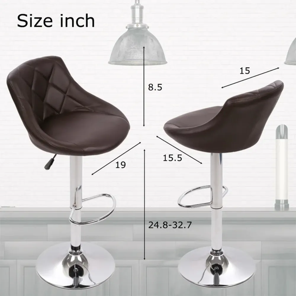 Easy Back Rest Coral Brown Comfy Leatherette Bar Stool / Long Chair Single Chair