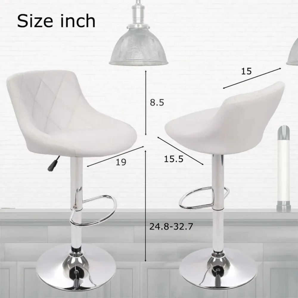 Easy Back Rest White Comfy Leatherette Bar Stool / Long Chair Single Chair