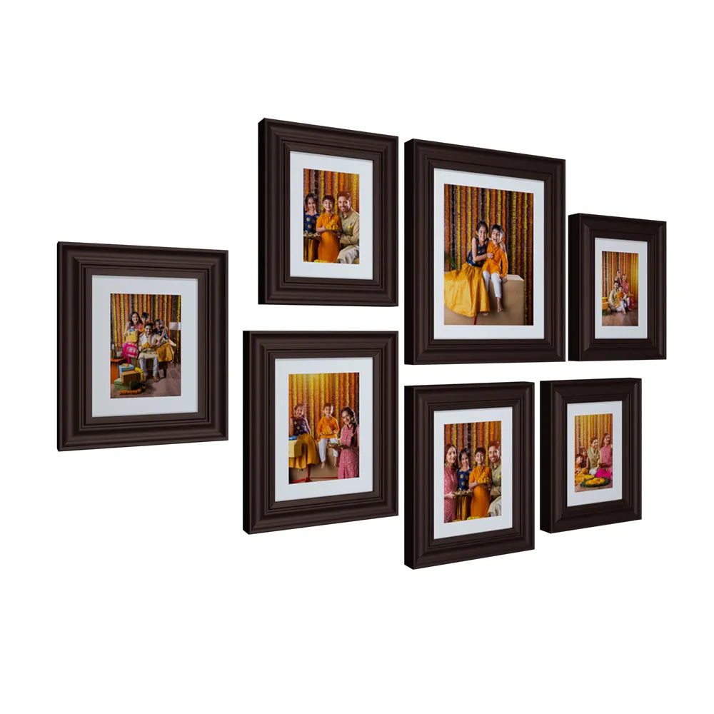 Easy Swappable Photo Frames For Personalized Pictures In Chestnut Brown Color - Set of 7