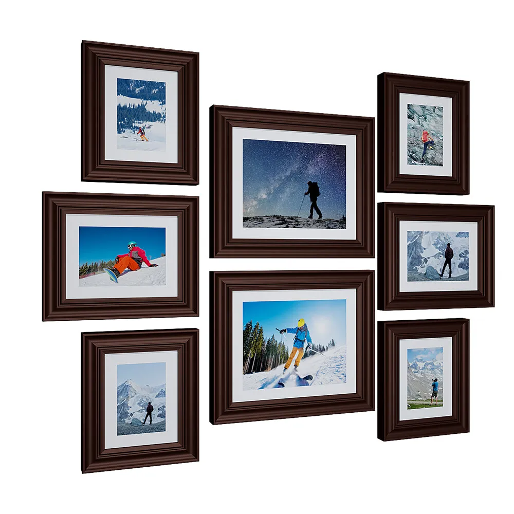 Easy Swappable Photo Frames For Personalized Pictures In Chestnut Brown Color- Set of 8