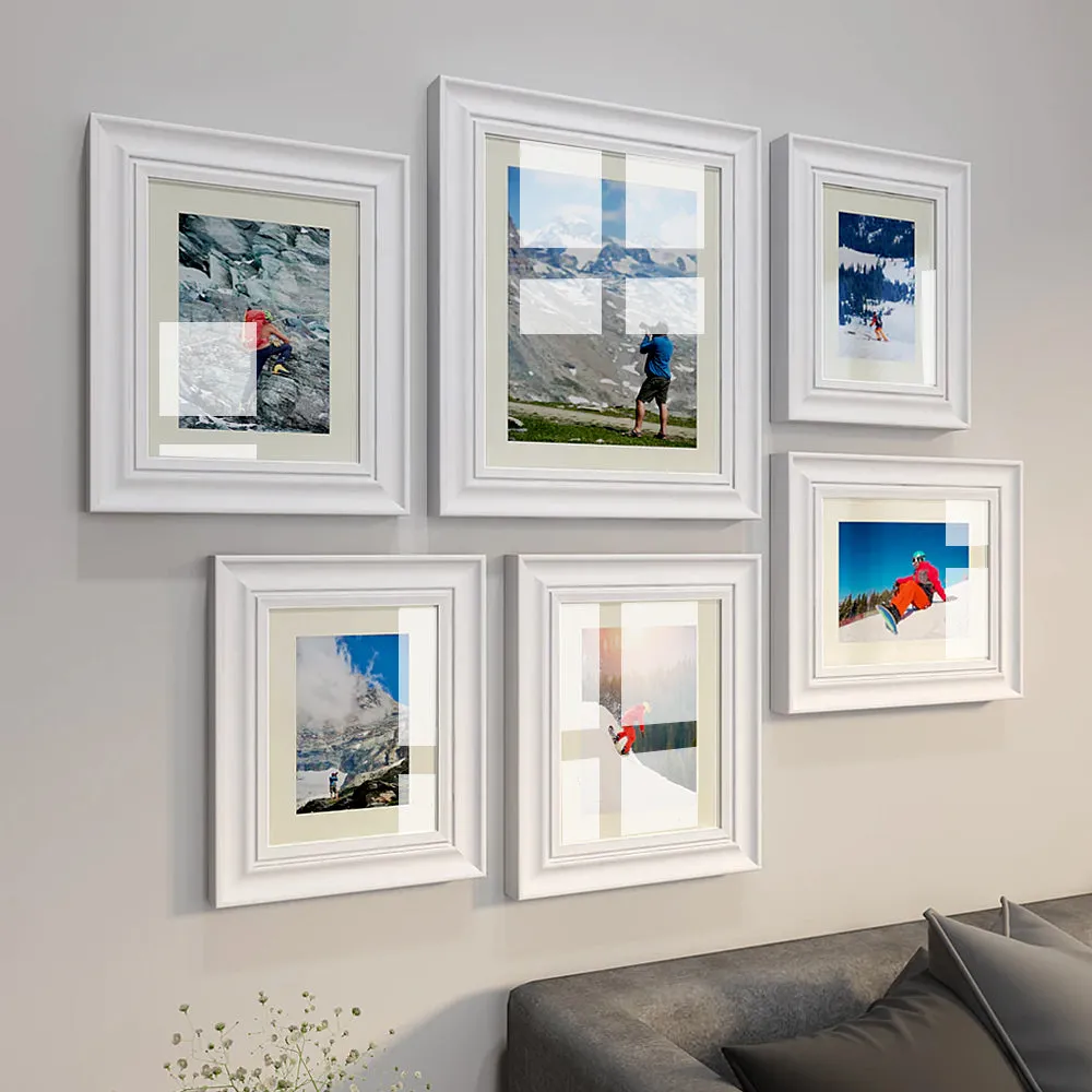 Easy Swappable Photo Frames For Personalized Pictures In Dreamy White Color- Set of 6