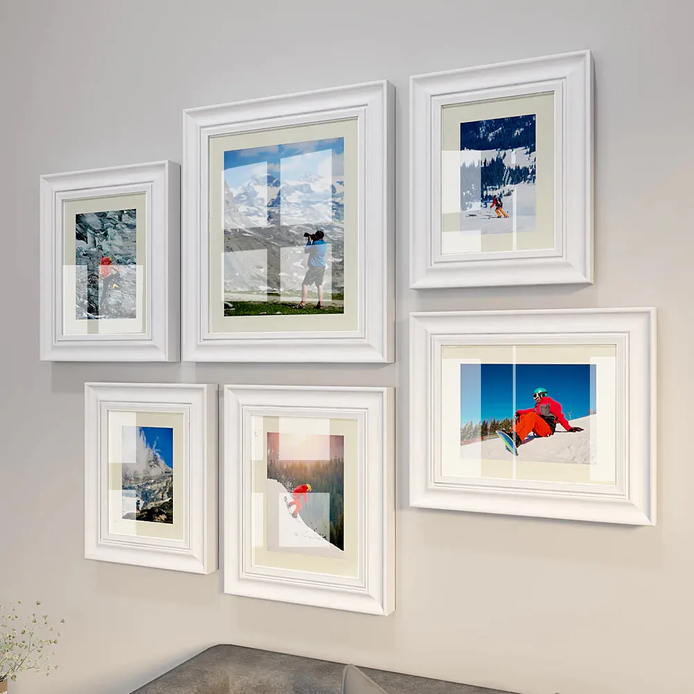 Easy Swappable Photo Frames For Personalized Pictures In Dreamy White Color- Set of 6