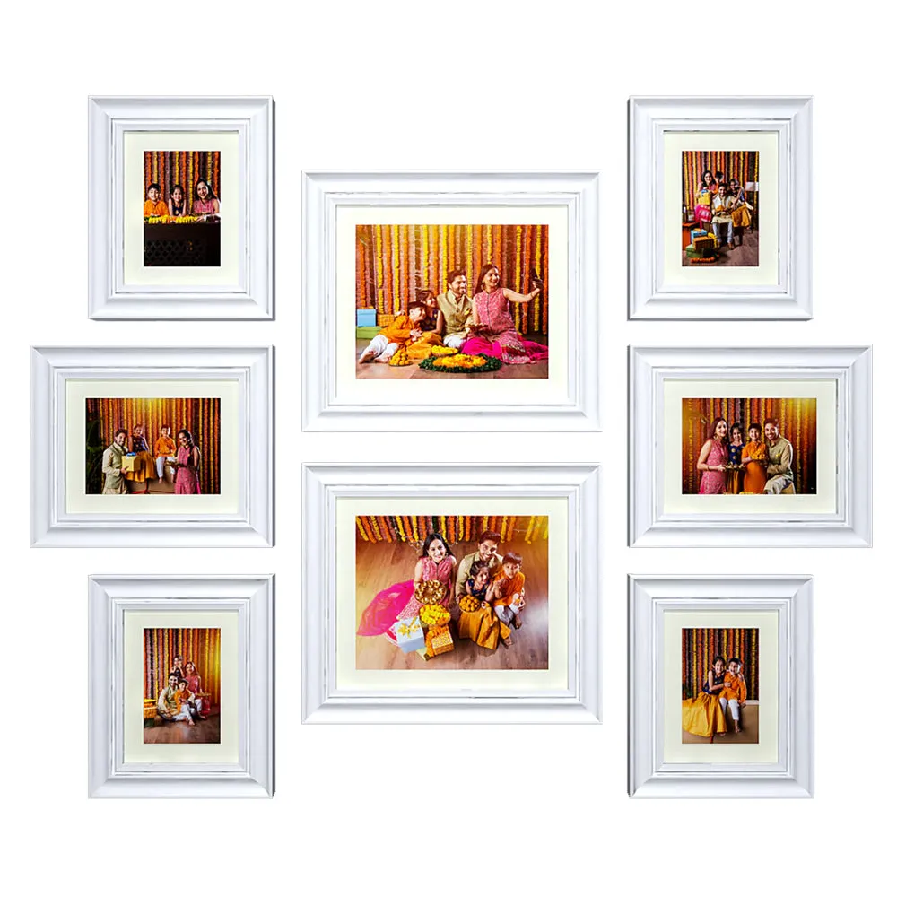 Easy Swappable Photo Frames For Personalized Pictures In Dreamy White Color- Set of 8