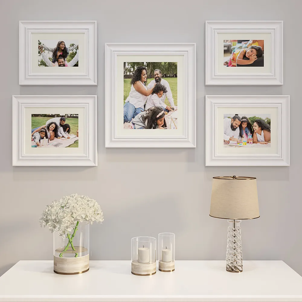 Easy Swappable Photo Frames For Personalized Pictures In White Color- Set of 5