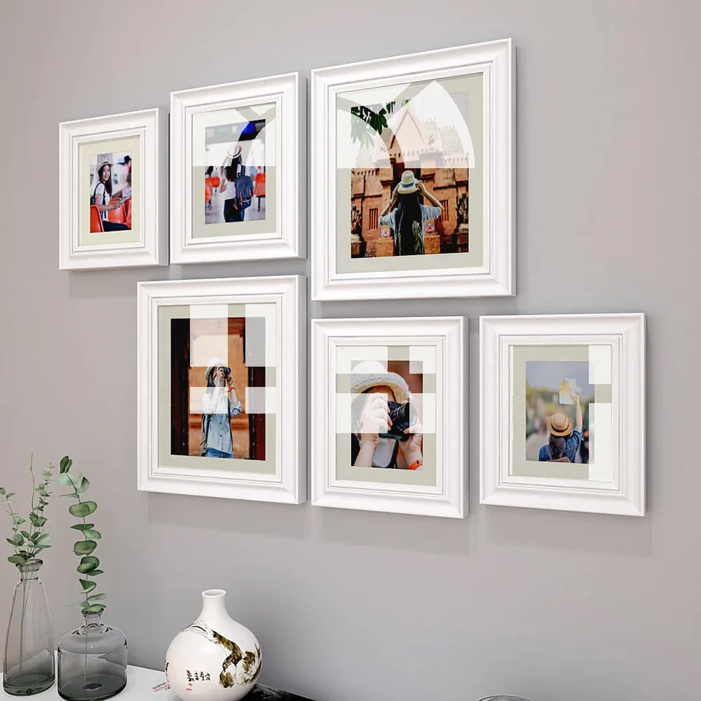 Easy Swappable Photo Frames For Personalized Pictures In White Color- Set of 6