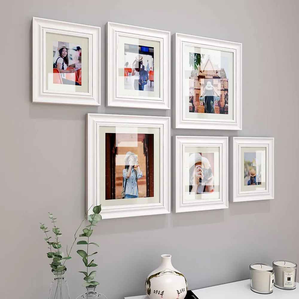 Easy Swappable Photo Frames For Personalized Pictures In White Color- Set of 6