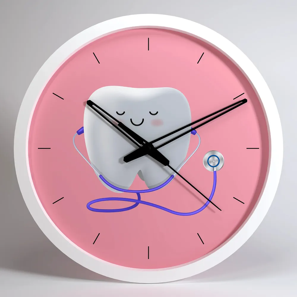 Easy-To-Hang Handcrafted Dentist Office Wall Clock Black