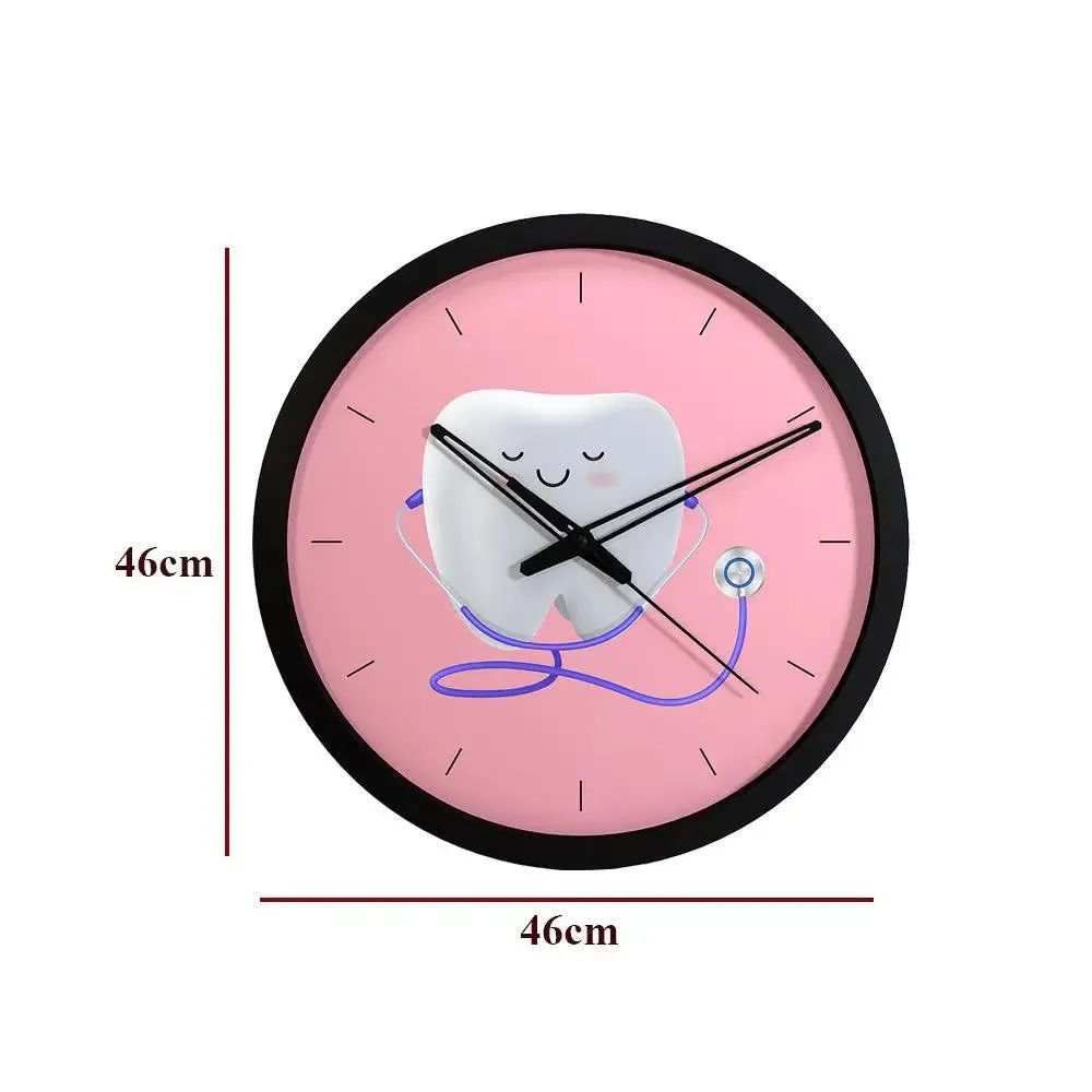 Easy-To-Hang Handcrafted Dentist Office Wall Clock Black