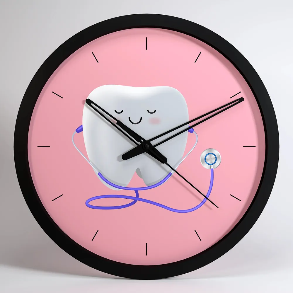 Easy-To-Hang Handcrafted Dentist Office Wall Clock Black