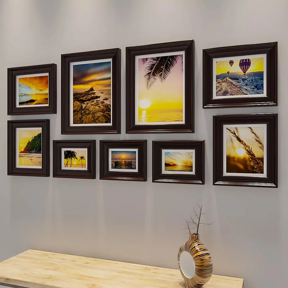 Easyframes™ "Beauty Of Sunset" Dark Brown- Set Of 10