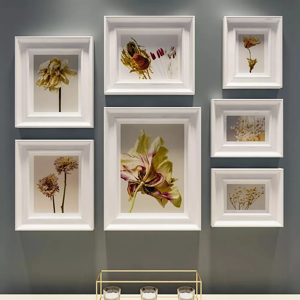 Easyframes™ "Exotic Dried Flowers" White- Set Of 7