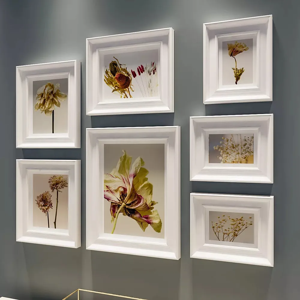 Easyframes™ "Exotic Dried Flowers" White- Set Of 7
