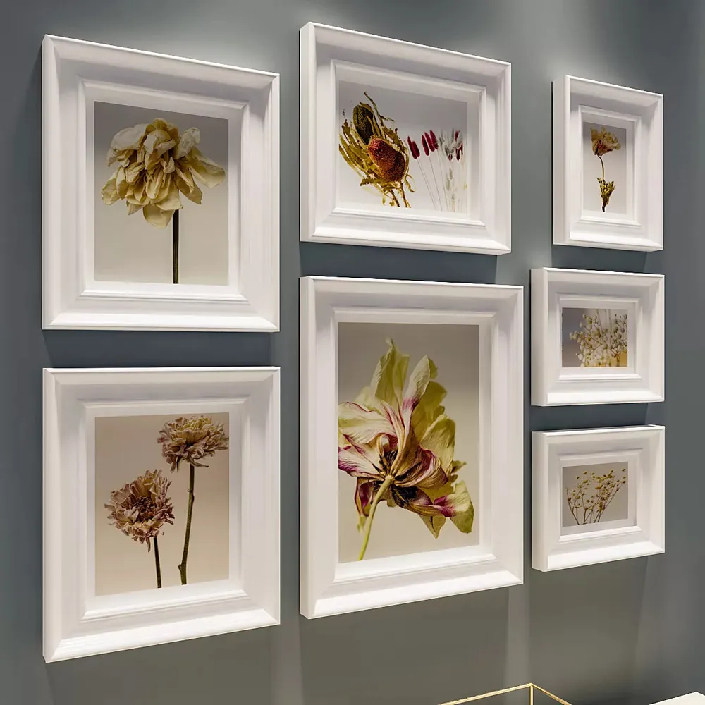 Easyframes™ "Exotic Dried Flowers" White- Set Of 7