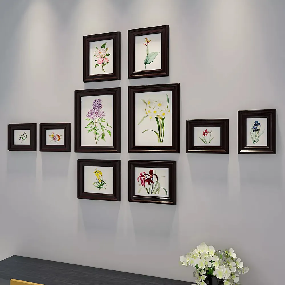 Easyframes™ "Exotic Floral Collection" Brown- Set Of 10