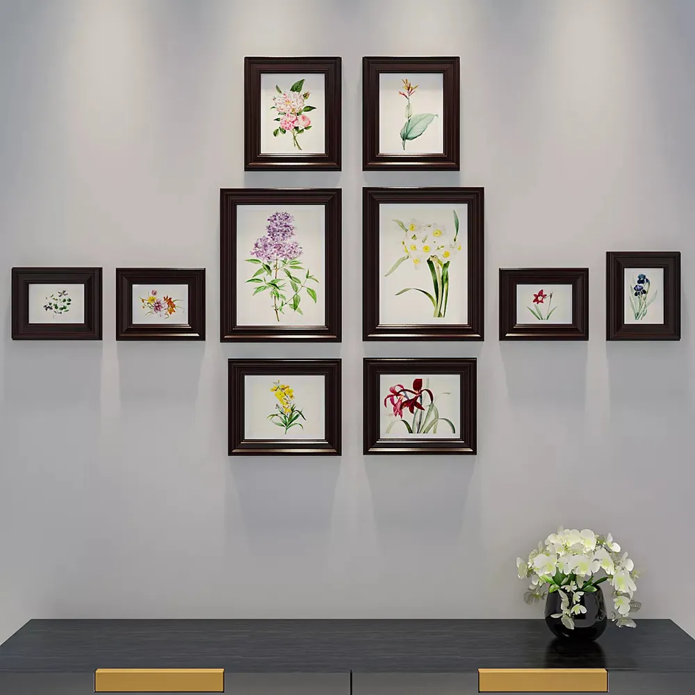 Easyframes™ "Exotic Floral Collection" Brown- Set Of 10