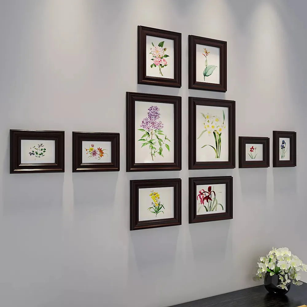 Easyframes™ "Exotic Floral Collection" Brown- Set Of 10