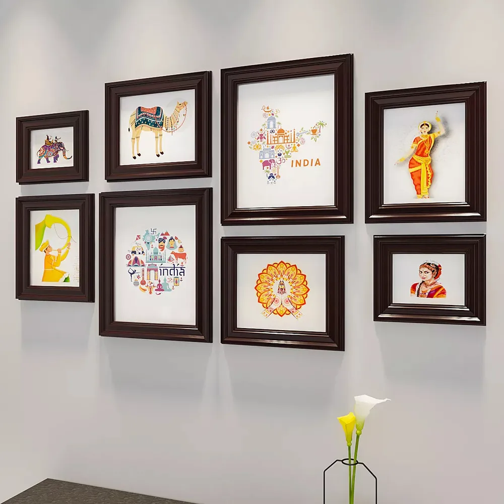 Easyframes™ "Incredible India" Brown-Set Of 8