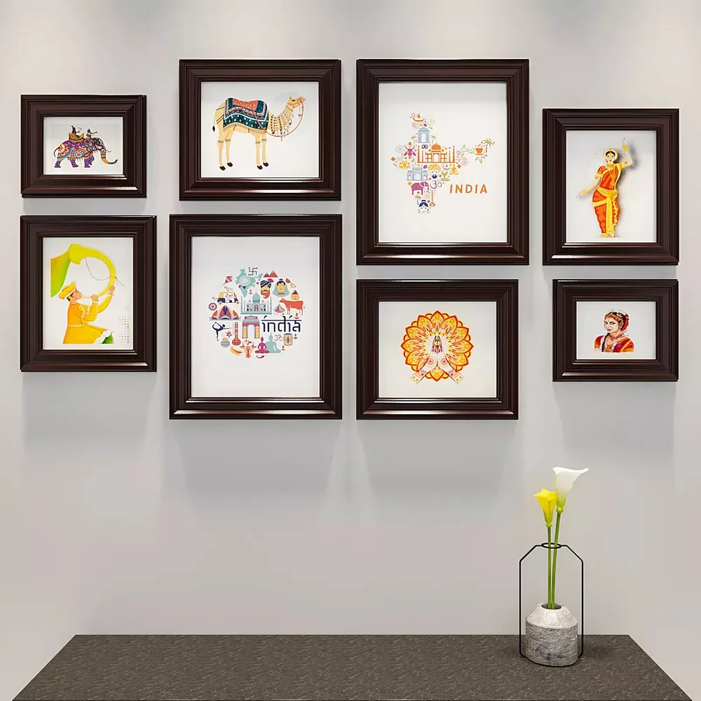 Easyframes™ "Incredible India" Brown-Set Of 8