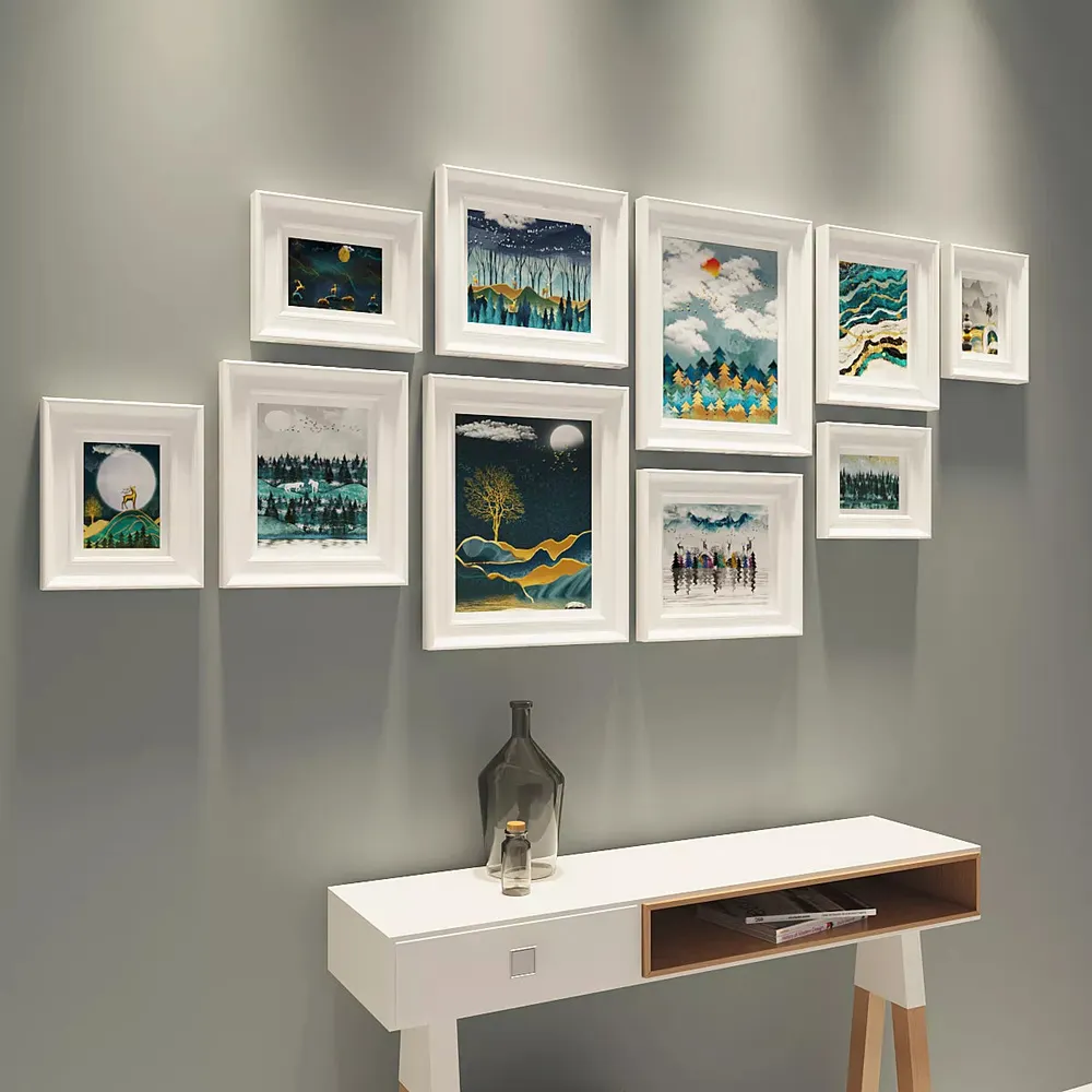 Easyframes™ "Midnight Landscape" White -Set Of 10