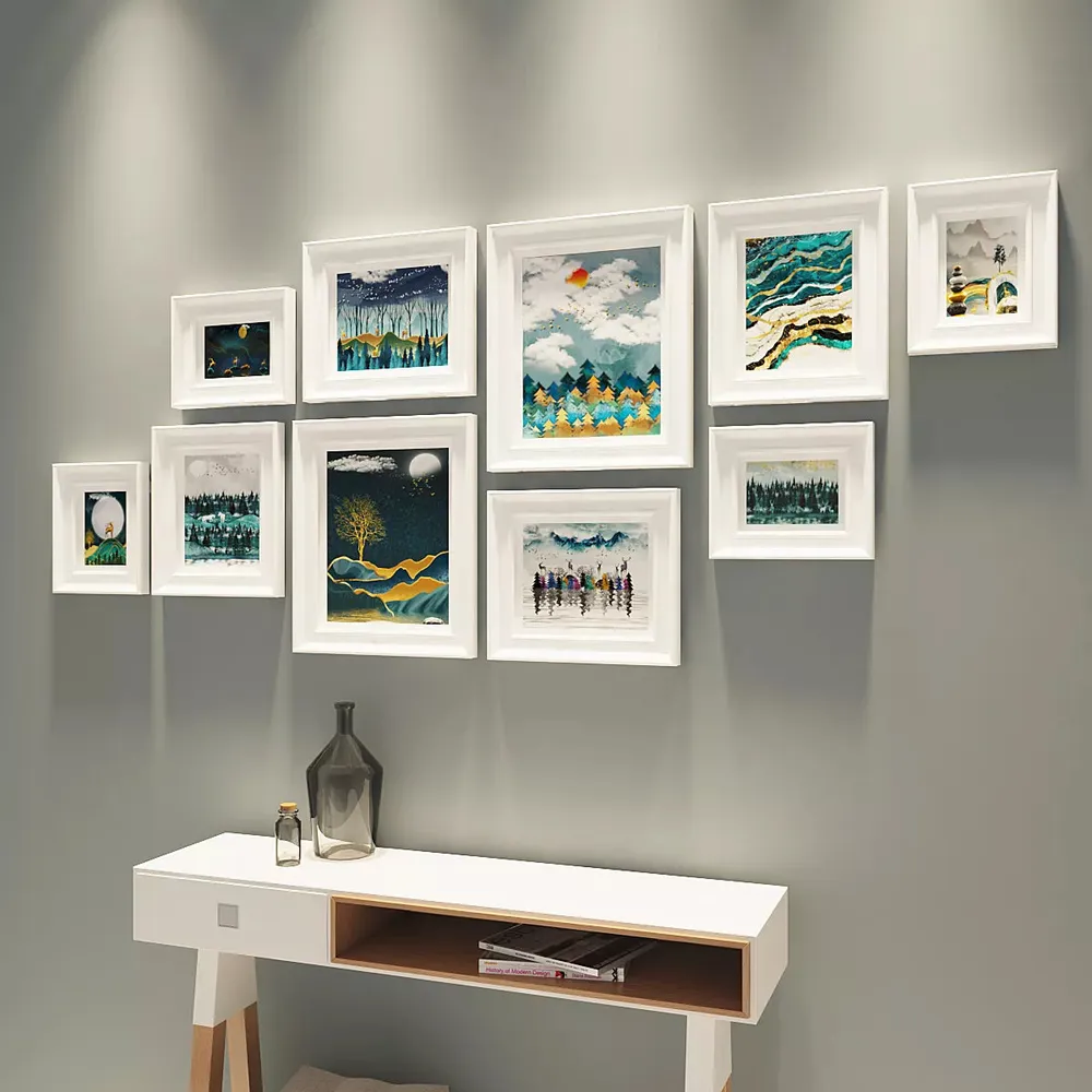 Easyframes™ "Midnight Landscape" White -Set Of 10