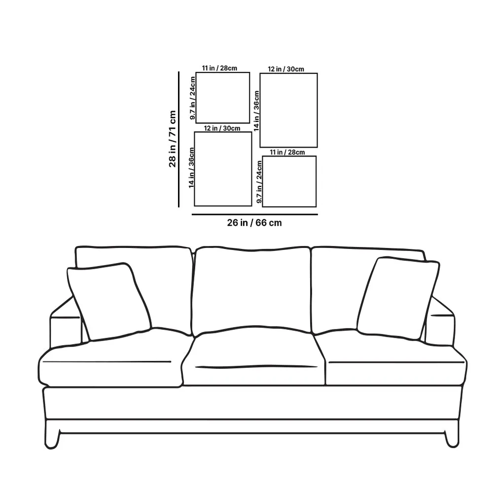 Easyframes™ "Midnight Landscape" White -Set Of 4