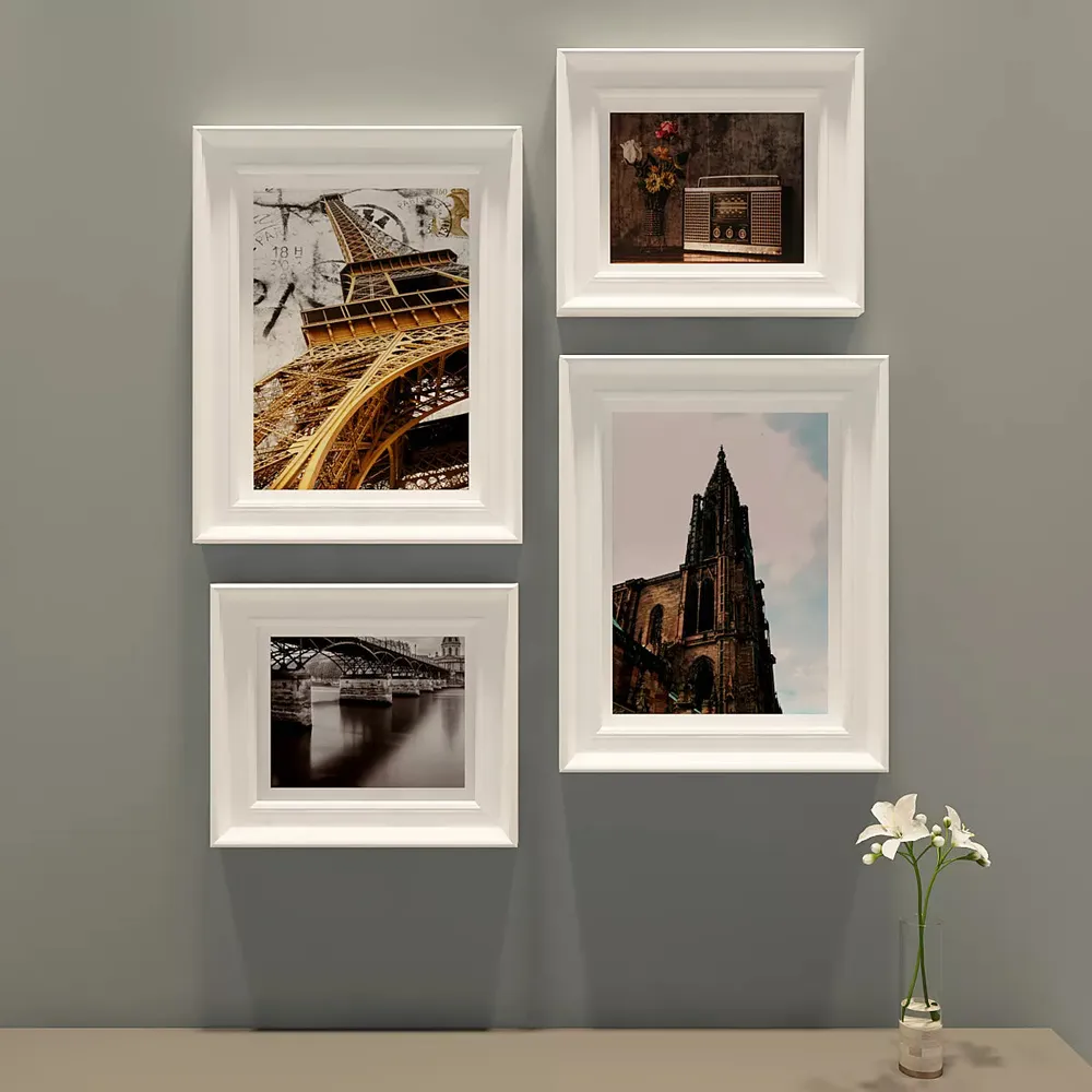Easyframes™ "Touch Of Iconic Constructions" White- Set Of 4