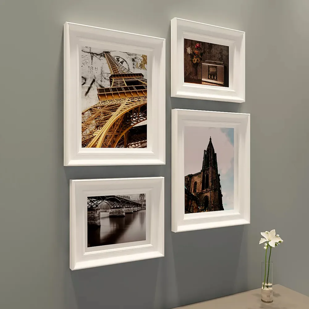 Easyframes™ "Touch Of Iconic Constructions" White- Set Of 4