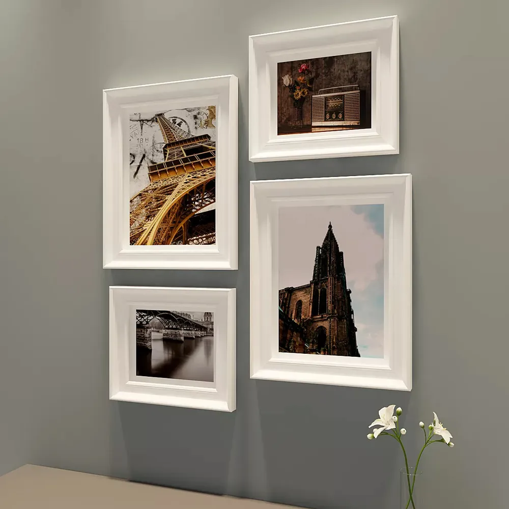 Easyframes™ "Touch Of Iconic Constructions" White- Set Of 4