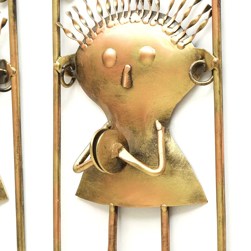 Eccentric Musicians In Gold Metal Wall Art