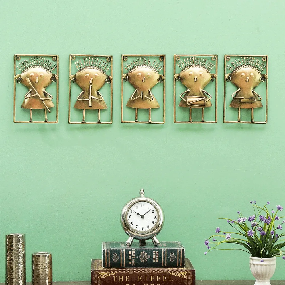 Eccentric Musicians In Gold Metal Wall Art