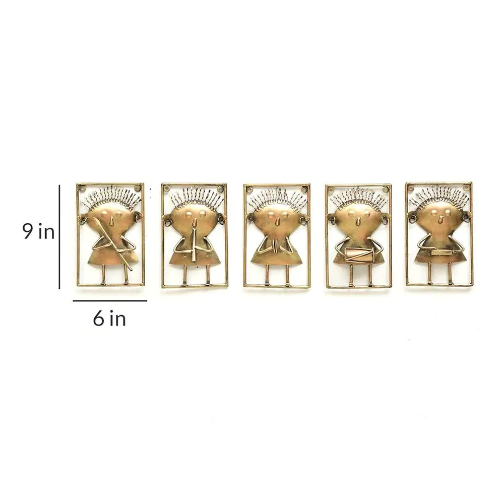 Eccentric Musicians In Gold Metal Wall Art