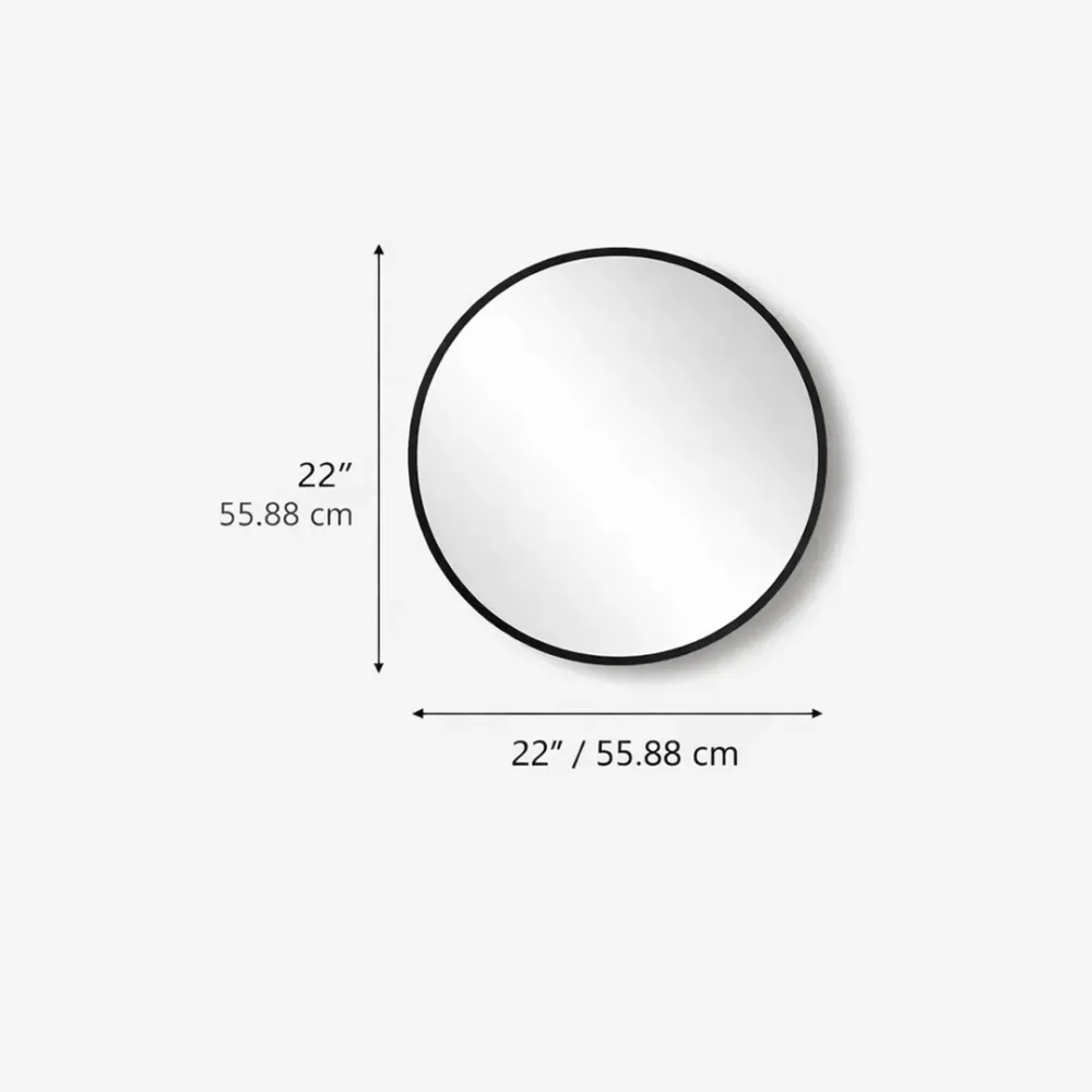 WallMantra Eclipse Round Wall Mirror – Premium Saint-Gobain Glass with Black Aluminium Frame 